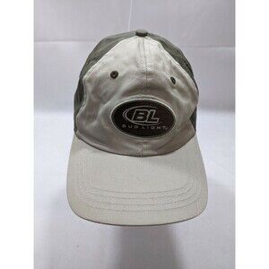 Bud Light Logo Grey VTG Hat Cap Adjustable Curved Bill Beer Budweiser